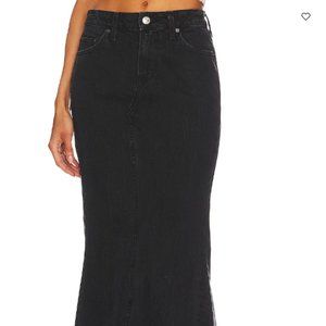 GRLFRND Ariana Flared Denim Maxi Skirt